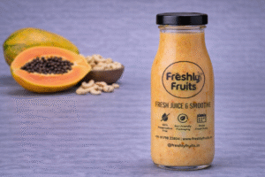 Papaya cashew smoothie with natural ingredients Papaya cashew smoothie with natural ingredients